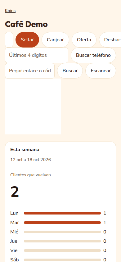 Escáner del personal en Café Demo